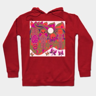 alien in soccer pattern brick Hoodie